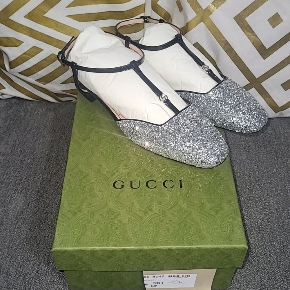 Gucci Double G Glitter Ballet Flats